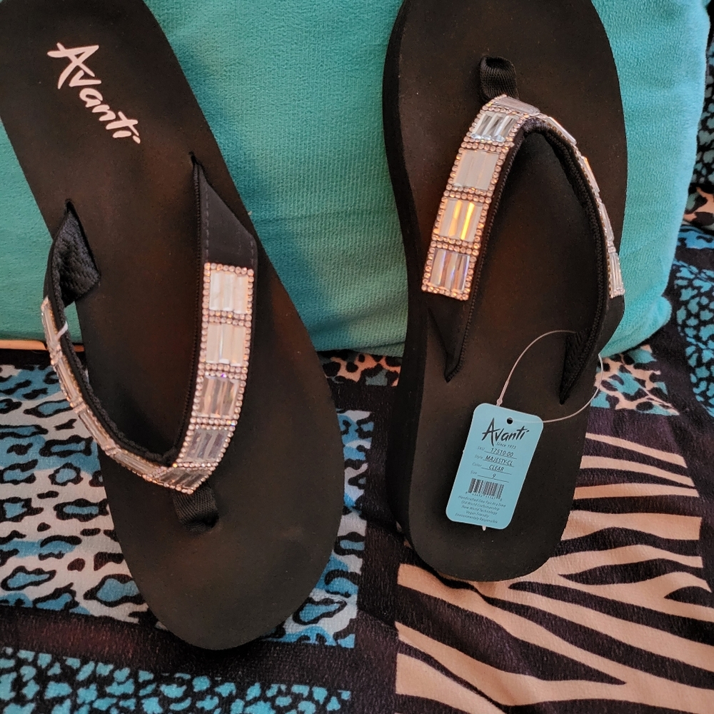 New Rhinestone flip flops